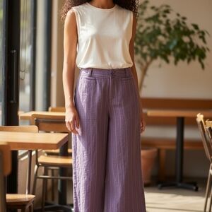Elegant Lavender Wide-Leg Pants